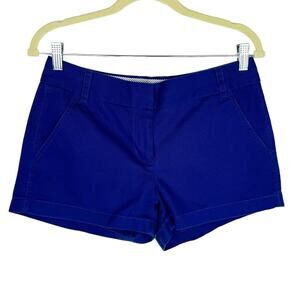 J. Crew Bright Navy Blue Chino Preppy Mini Low Rise Shorts‎ Sz 4 Bottoms
